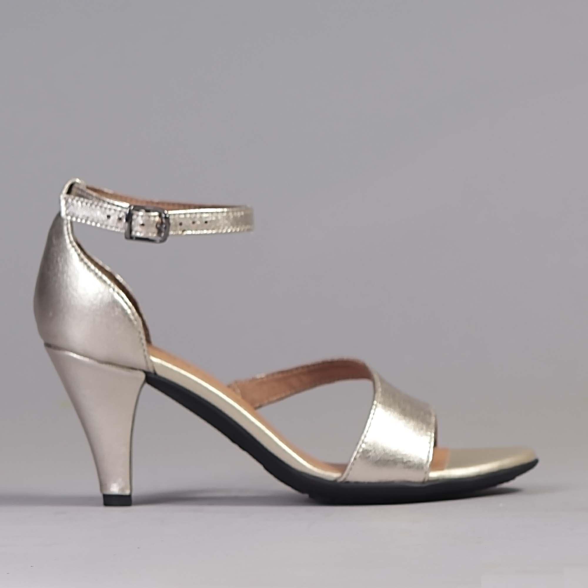 High Heel Ankle Strap in Gold Froggie Leather Shoes South Africa Froggie Shoes