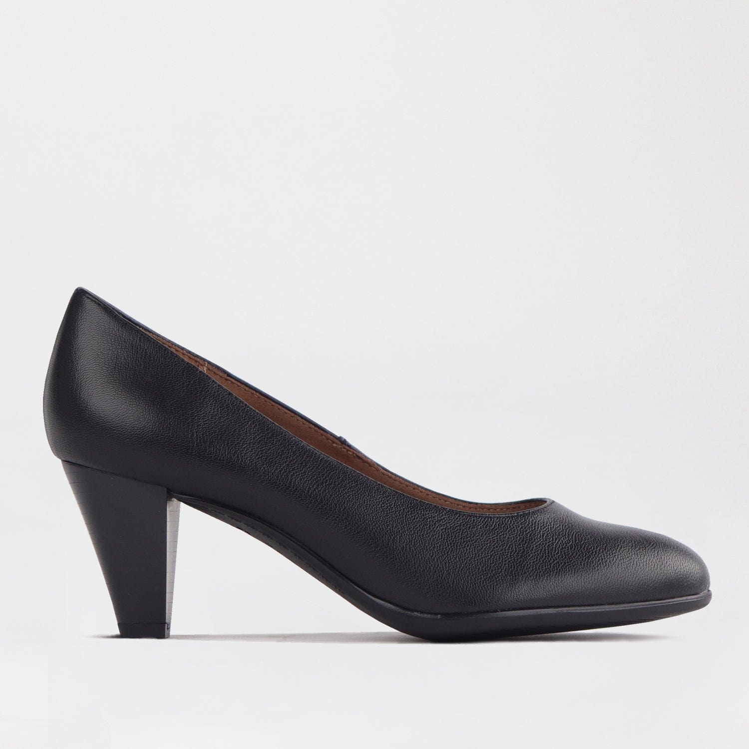 Mid Heel Court Shoe in Black 12045