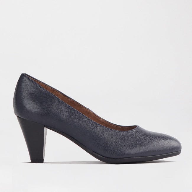 Mid Heel Court Shoe in Navy Froggie Leather Shoes South Africa Froggie Shoes