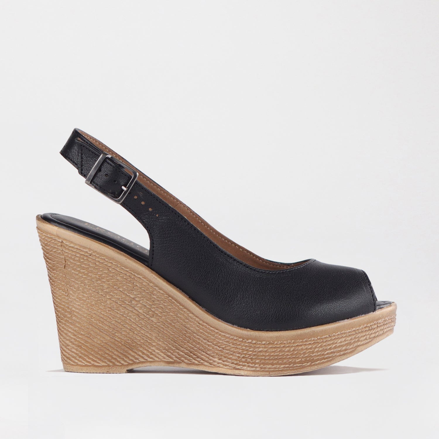 Black wedge peep toe shoes online