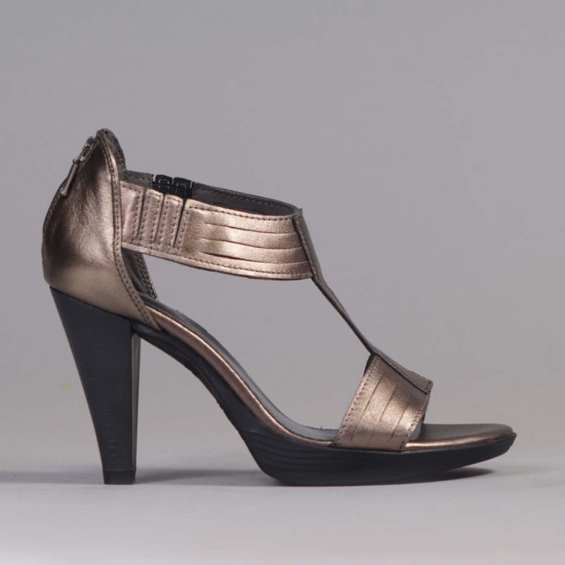 Silver Metallic Patent Pointed-Toe Ankle-Strap Pumps - CHARLES & KEITH US