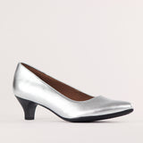 Kitten heel Court shoe in Silver - 10984