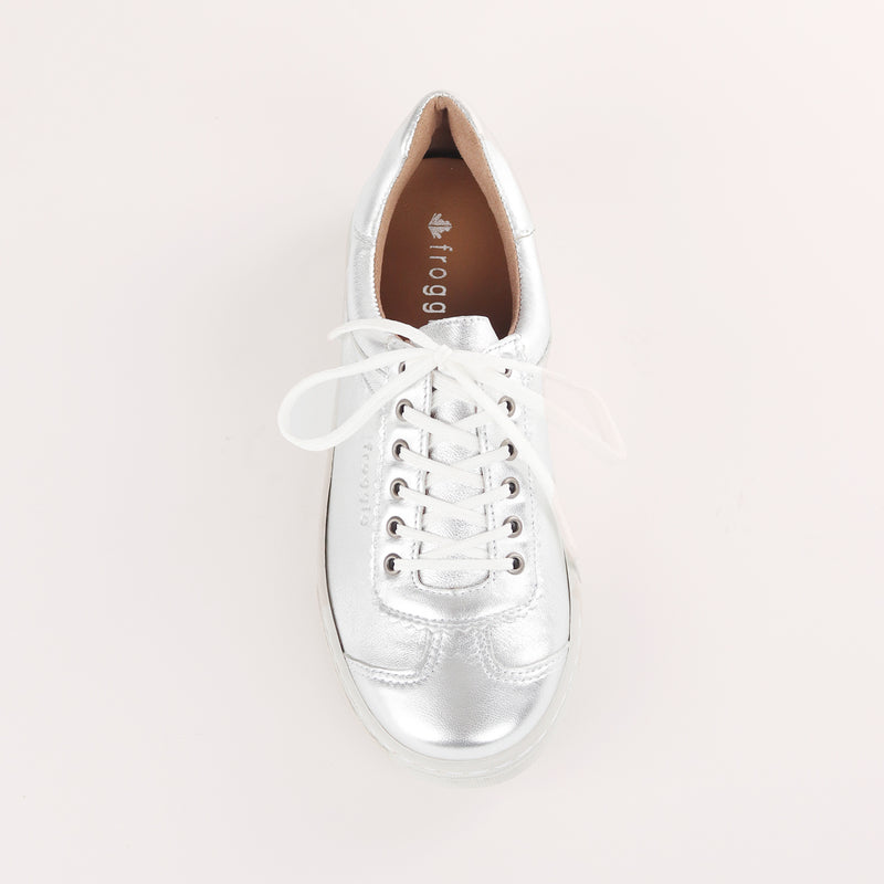 Lace-up Sneaker with Removable Footbed in Silver - 11400