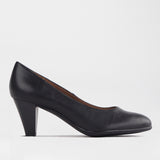 Mid Heel Court Shoe in Black - 12045