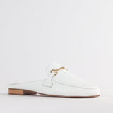 Froggie Mule with Gold Trim in White | Froggie Push-in Sandal | Leather Sandal South Africa