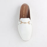 Froggie Mule with Gold Trim in White | Froggie Push-in Sandal | Leather Sandal South Africa