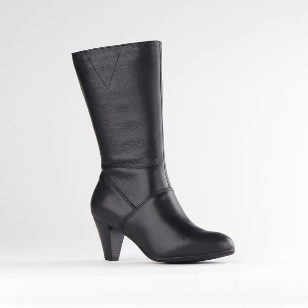 High Heel Mid-calf Boot in Black – 12489