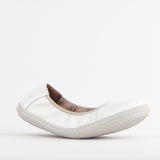 Elasticated Barefoot Pump with Removable Footbed in White Multi - 12530