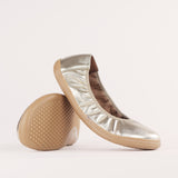 Elasticated Barefoot Pump with Removable Footbed in Gold - 12530