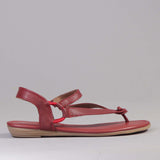 Elasticated Slingback Thong in Red - 12548 - Froggie Shoes