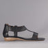 Factory Shop Shoes 3 / Black / 12563 T-Bar Flat Sandal in Black - 12563