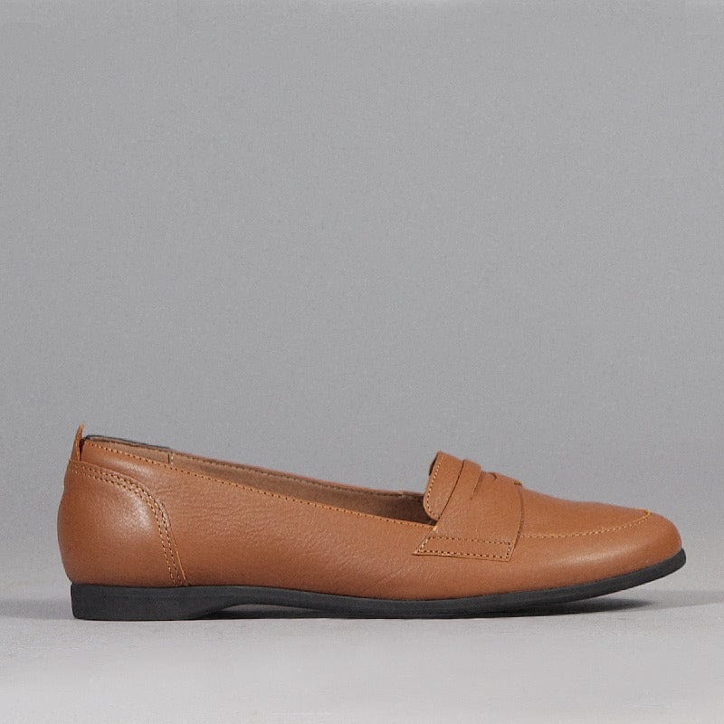 Factory Shop Shoes 3 / Tan / 12644 Flat Loafer in Tan - 12644