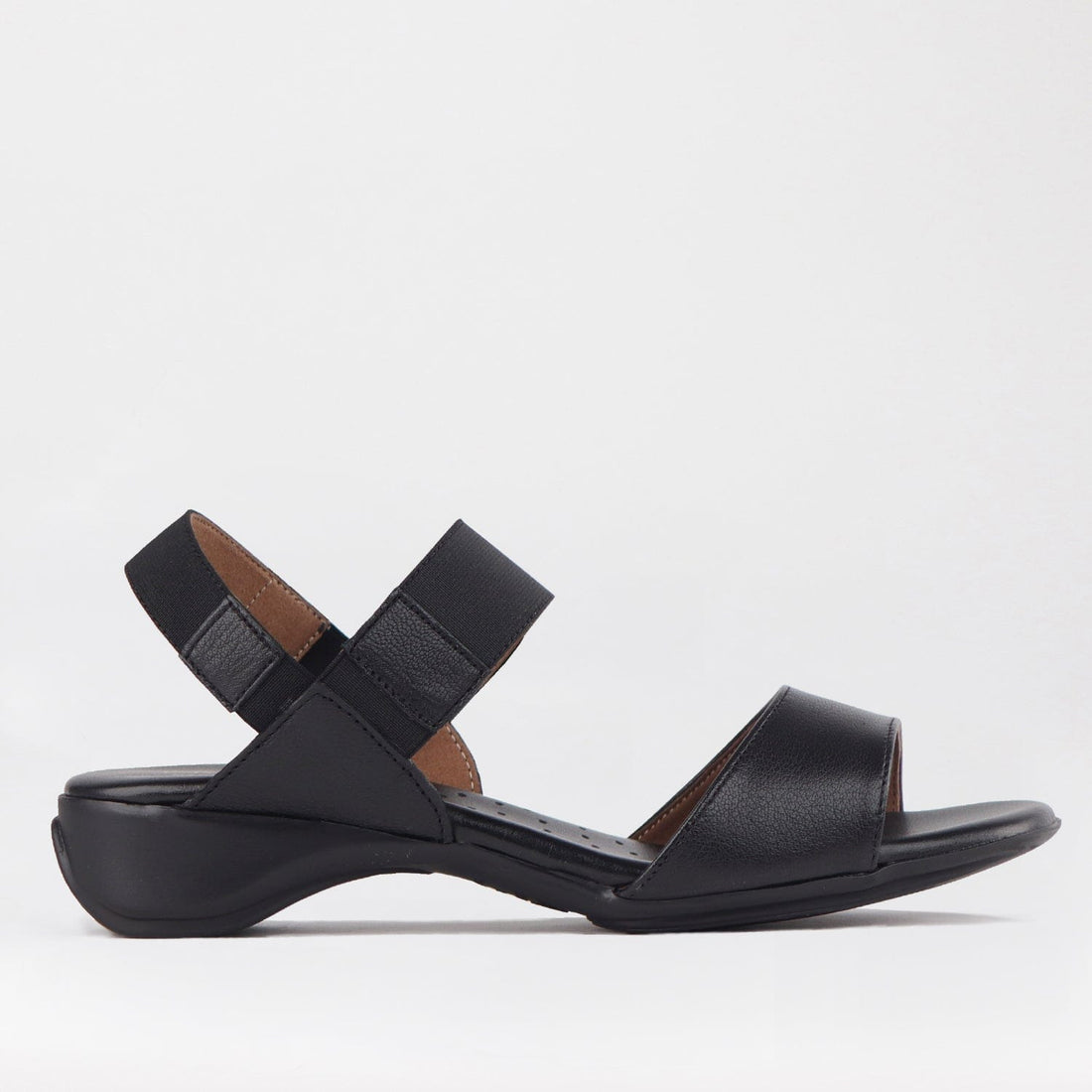 Factory Shop Shoes 4 / Black / 12550 Elasticated Slingback Sandal in Black - 12550