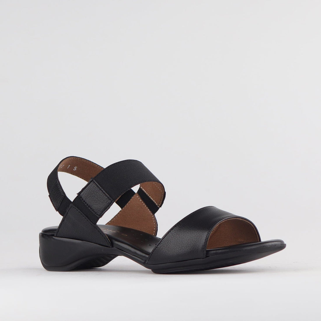 Factory Shop Shoes Elasticated Slingback Sandal in Black - 12550