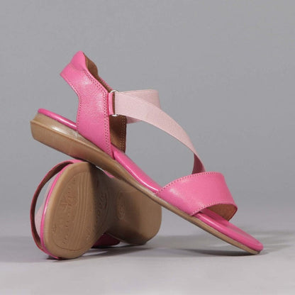 Factory Shop Shoes Elasticated Slingback Sandal in Hot Pink - 12618