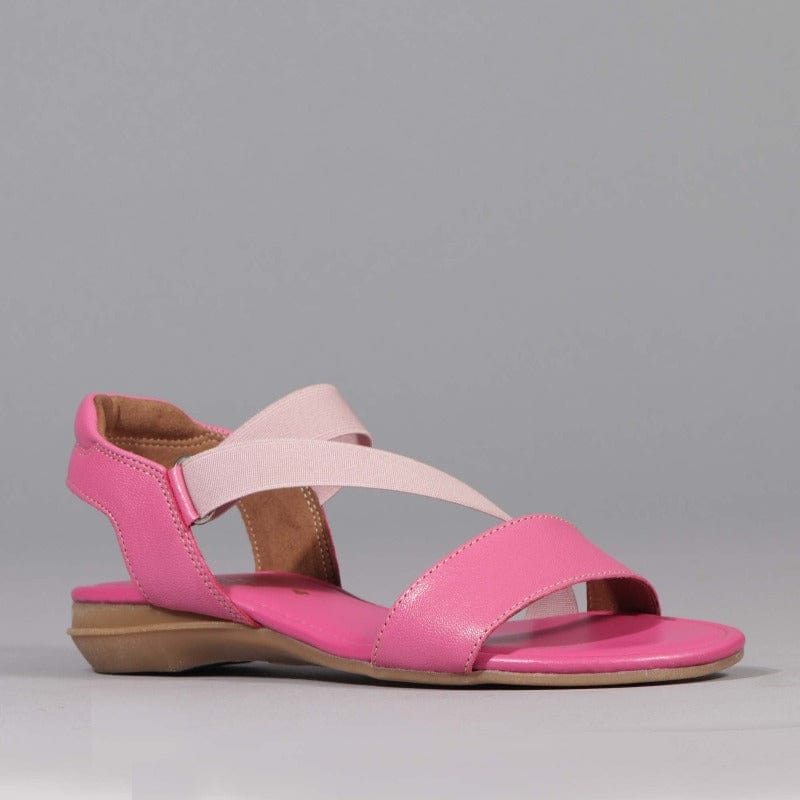 Factory Shop Shoes Elasticated Slingback Sandal in Hot Pink - 12618