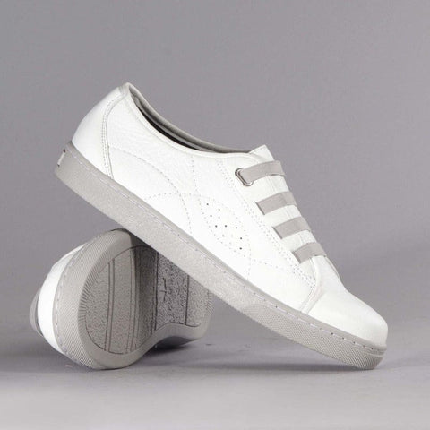 Elasticated Sneaker with Removable Footbed in White - 12634