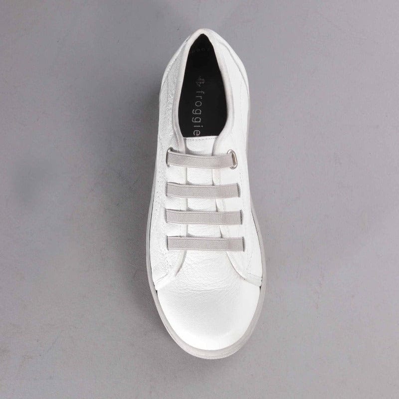 Factory Shop Shoes Elasticated Sneaker with Removable Footbed in White - 12634