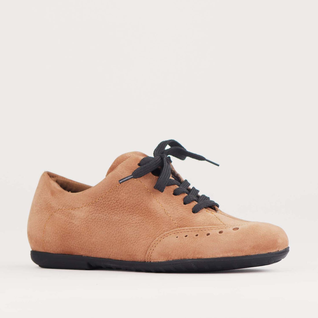 Factory Shop Shoes Flat Lace-up Sneaker in Tobacco - 12727