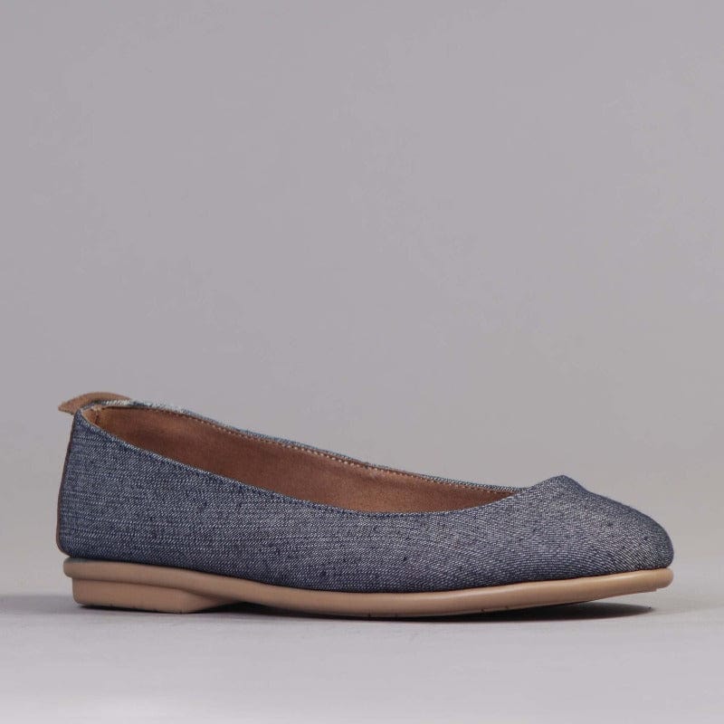 Factory Shop Shoes Flat Pump in Denim - 12546