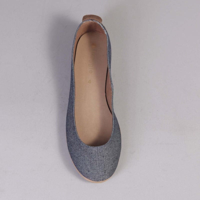 Factory Shop Shoes Flat Pump in Denim - 12546