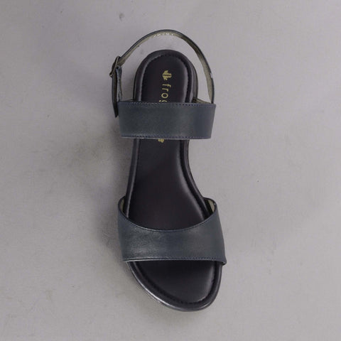 Flat Slingback Sandal in Navy - 12540