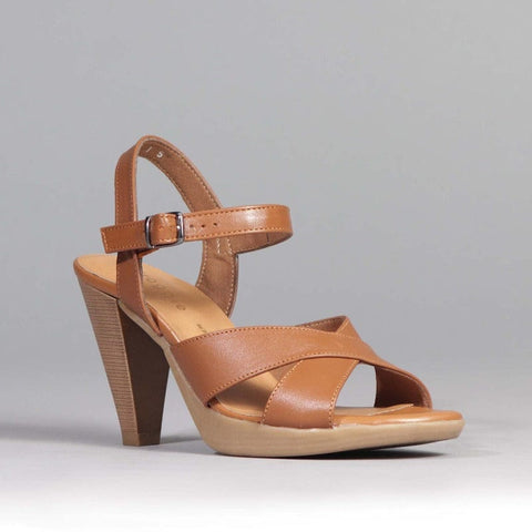 High Heel Slingback in Tan - 12616