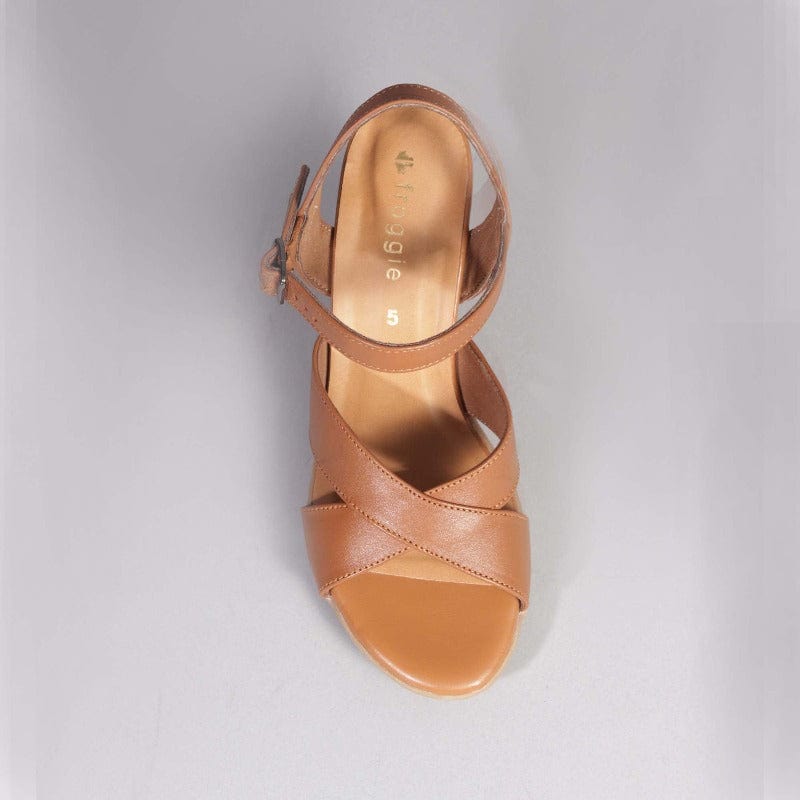 Factory Shop Shoes High Heel Slingback in Tan - 12616