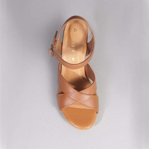 High Heel Slingback in Tan - 12616