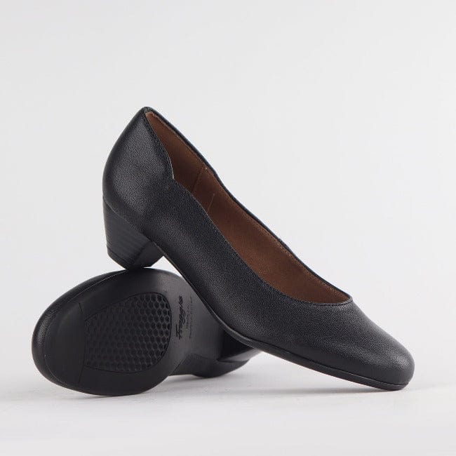 Factory Shop Shoes Mid-Heel Court Shoe in Black - 12635