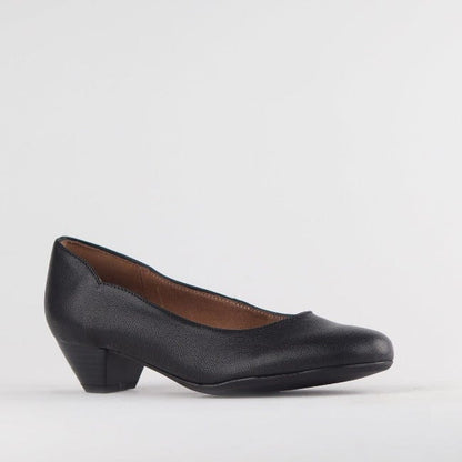 Factory Shop Shoes Mid-Heel Court Shoe in Black - 12635