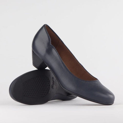 Mid-Heel Court Shoe in Navy - 12635