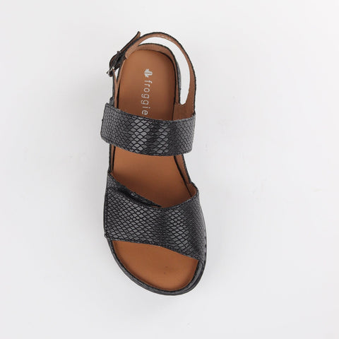 2-Strap Sandal with Removable Footbed in Black - 12655