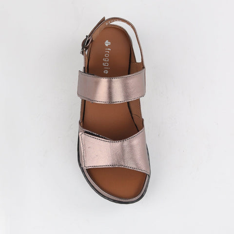 2-Strap Sandal with Removable Footbed in Lead Metallic - 12655