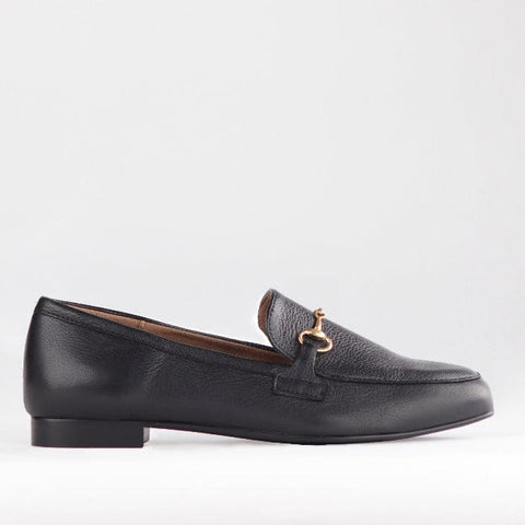 Loafer with Gold Trim in Black - 12451