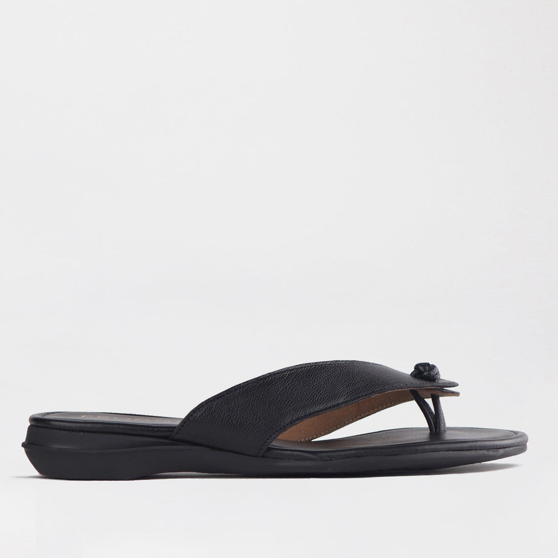 Froggie Shoes Shoes 3 / Black / 12572 Thong Flat Sandal in Black - 12572