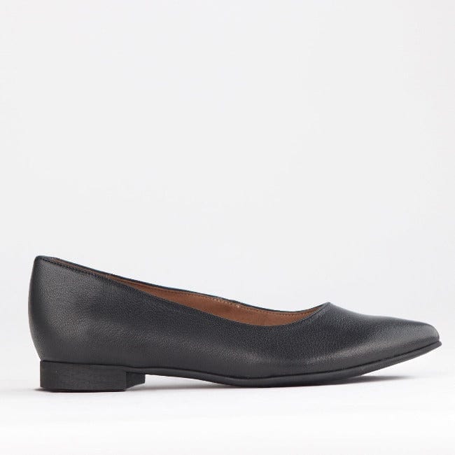 Froggie Shoes Shoes 3 / Black / 12713 Flat Pointed Court Shoe in Black  - 12713