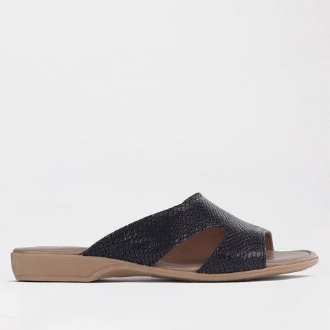 Mule Flat Sandal Black - 12407