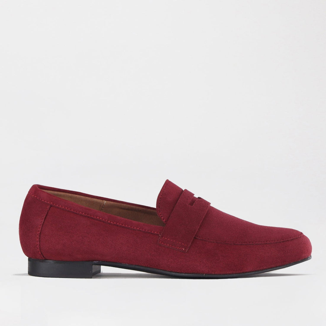 Froggie Shoes Shoes 3 / Claret / 12587 Penny Loafer in Burgundy Suede - 12587