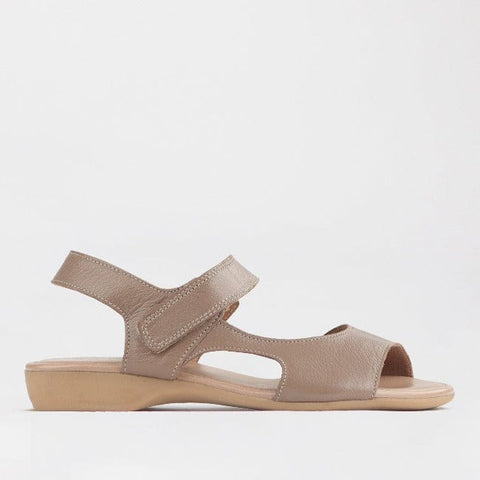 Wider Fit Slingback Flat Sandal in Stone - 12221