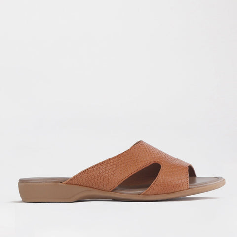 Mule Flat Sandal Tan - 12407