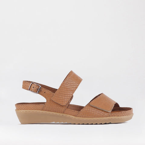 2-Strap Sandal with Removable Footbed in Tan - 12655