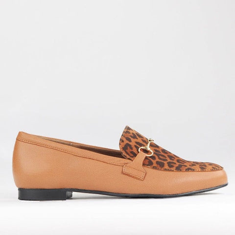 Loafer with Gold Trim in Tan Multi - 12451