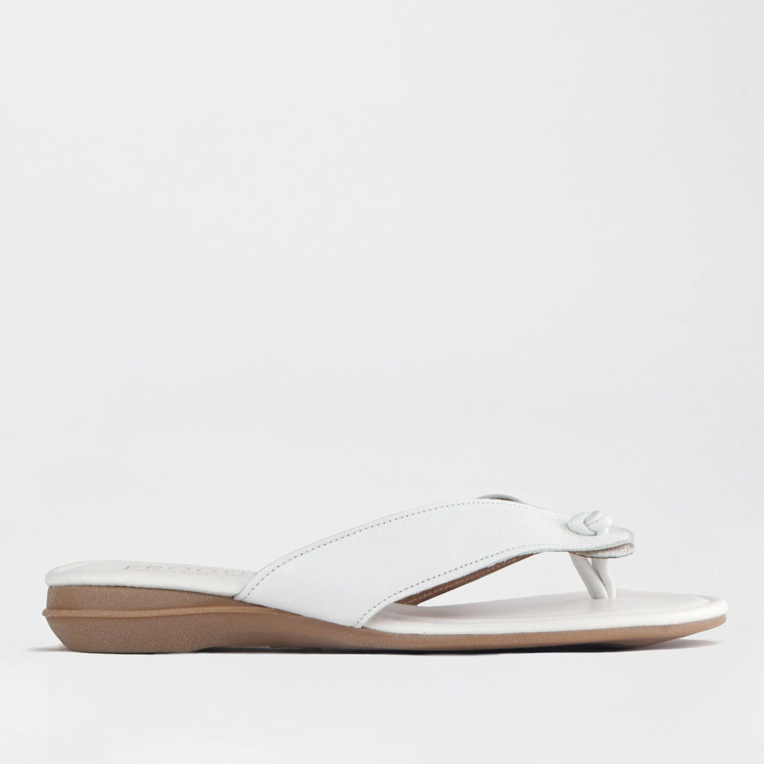 Froggie Shoes Shoes 3 / White / 12572 Thong Flat Sandal in White - 12572