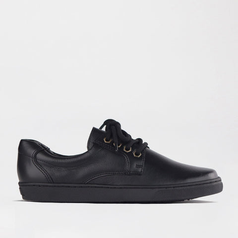 Boys Lace-up School Shoe in Black - 11422