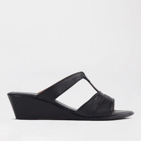 Double-band Wedge in Black - 11621