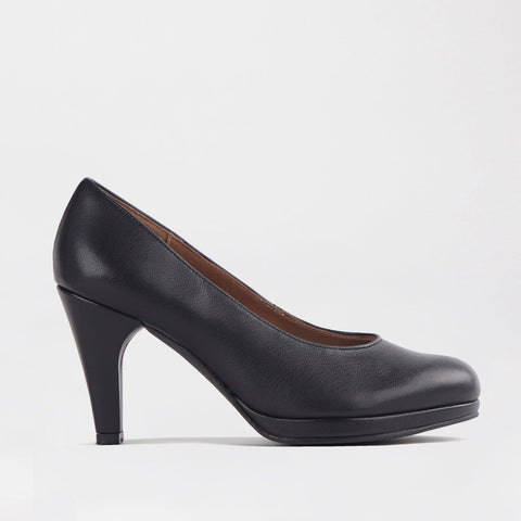 High Heel Court Shoe in Black- 11790