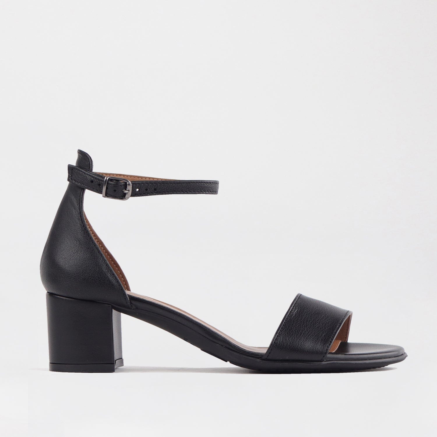 Froggie Shoes Shoes 4 / Black / 11879 Ankle Strap Block Heel Sandal in Black - 11879