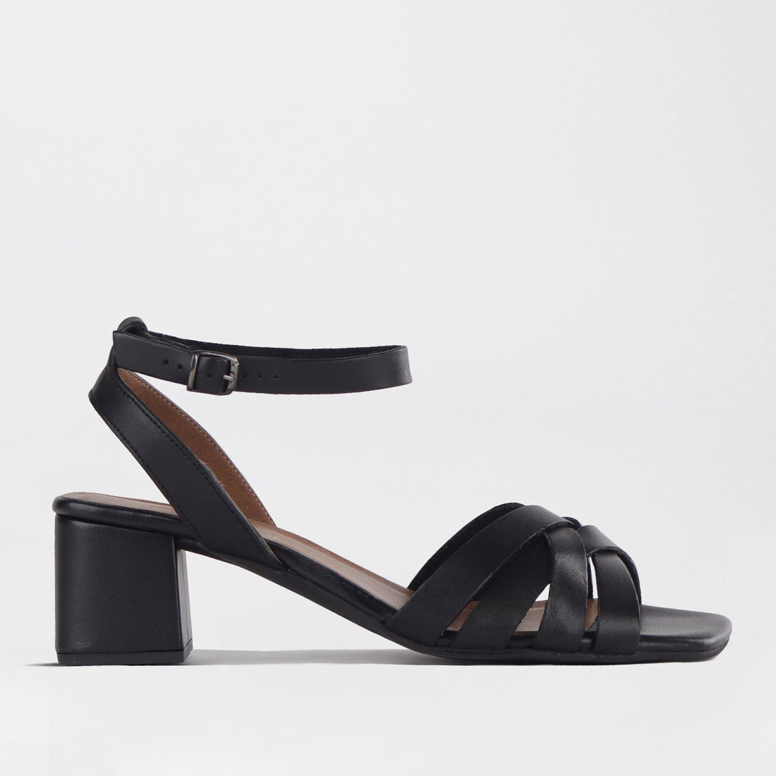 Froggie Shoes Shoes 4 / Black / 12678 Block Heel strappy Sandal in Black - 12678