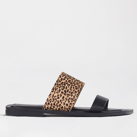 Grecian inspired Flat Mule Sandal in Cheetah Print Multi - 12716